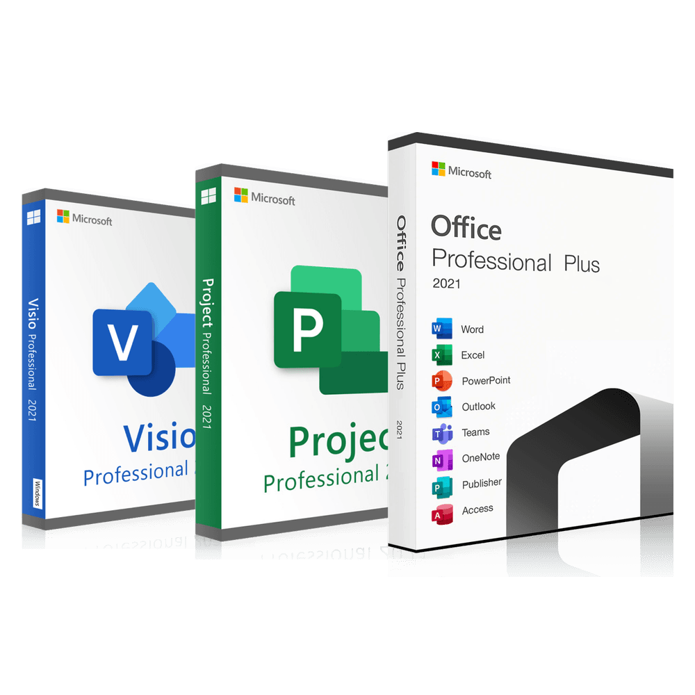 Microsoft Office 2021 Professional Plus + Project 2021 Professional + Visio 2021 Professional | Black Friday | 3 programas al precio de 1