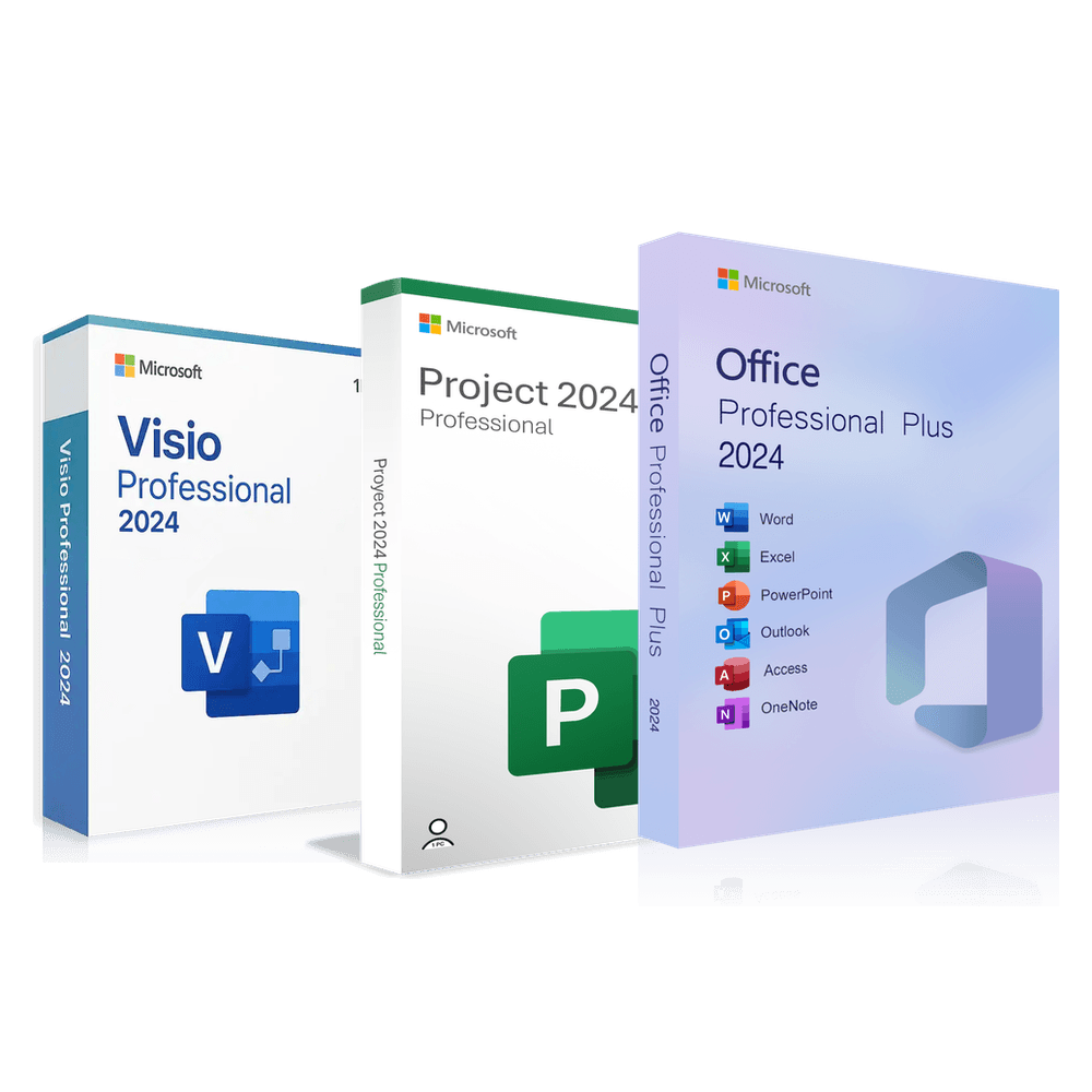 Microsoft Office 2024 Professional Plus + Project 2024 Professional + Visio 2024 Professional | Black Friday | 3 programas al precio de 1