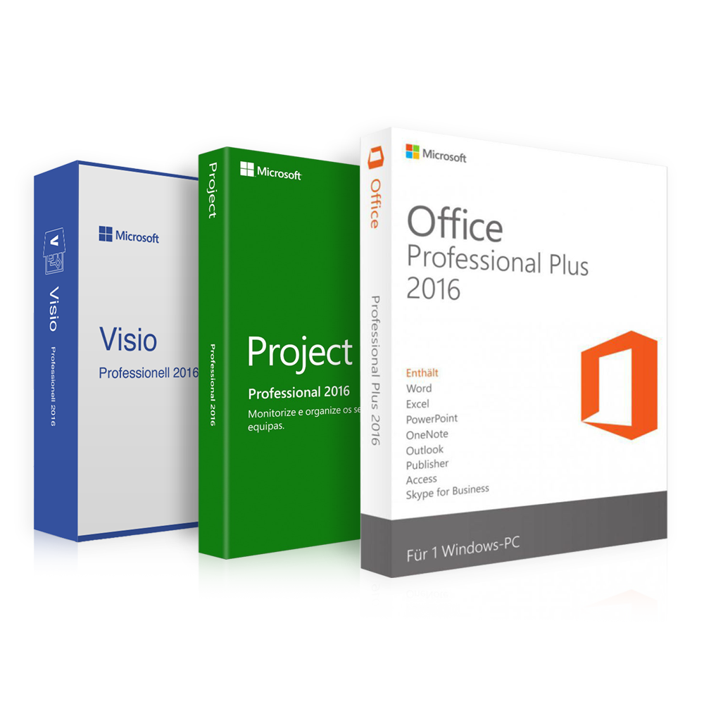 Office 2016 Professional + Visio 2016 Professional + Project 2016 Professional | Pack